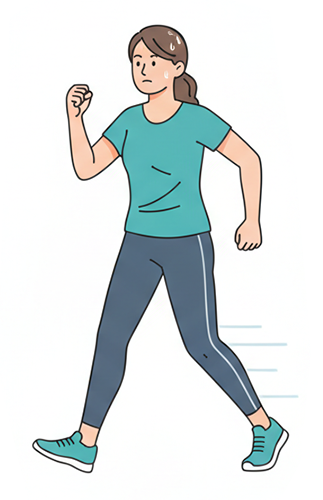 ウォーキングする女性のイラスト